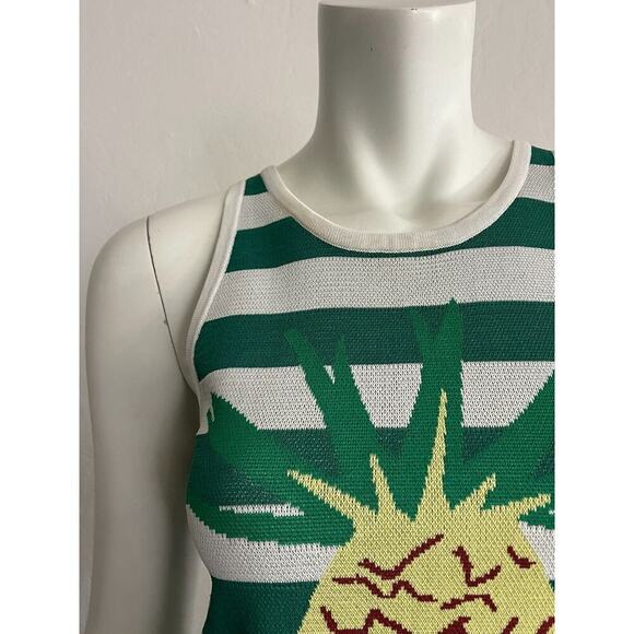 Staud S Pineapple Playa Tank Top Cabana Stripe Stretch Knit Resort Vacation NEW - Picture 4 of 9
